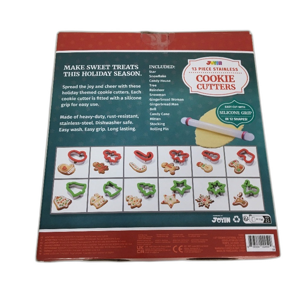 Joyin 13 Piece 3.5 Inch Christmas Cookie Mold Cutter Set with Grip NEW
