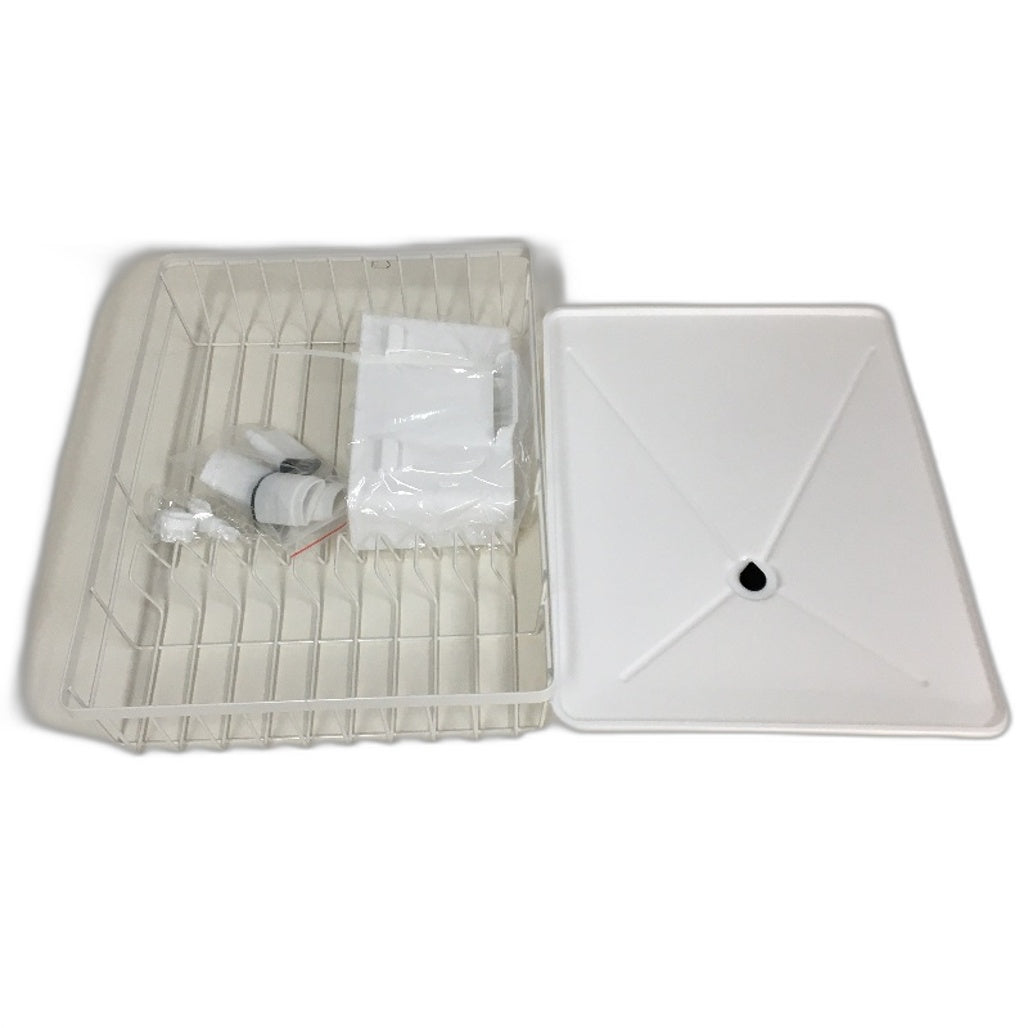 1 Tier Small Capacity Countertop Wire Dish Drying Rack in White NEW