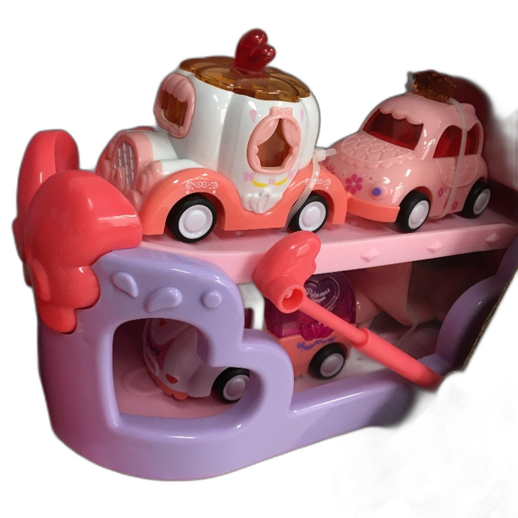 Daye Unicorn Pink Double Decker Transport Truck Holds 4 Mini Vehicles NEW