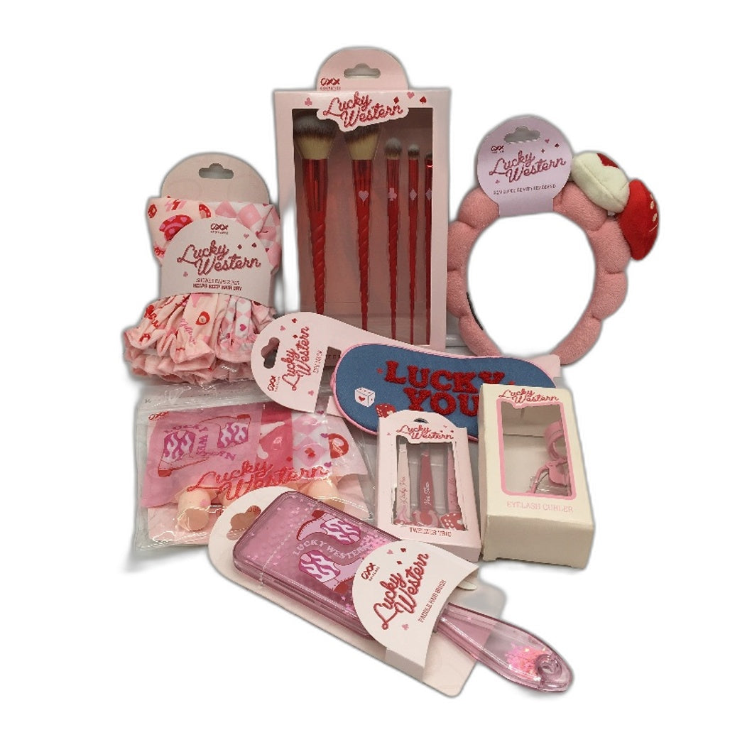OXX 8 Piece Lucky Western Pink Cowgirl Beauty and Selfcare Bundle Pack NEW