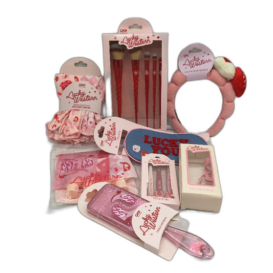 OXX 8 Piece Lucky Western Pink Cowgirl Beauty and Selfcare Bundle Pack NEW