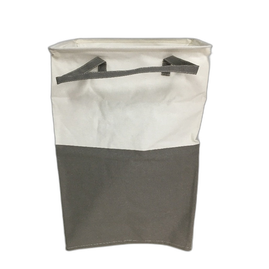 ALINK Laundry Storage Basket With Handle Set Of 2 Grey And Cream 30x40x50cm NEW
