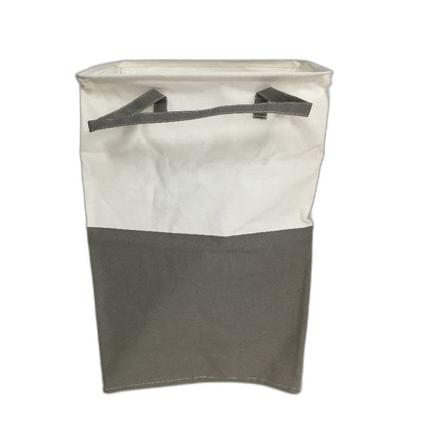 ALINK Laundry Storage Basket With Handle Set Of 2 Grey And Cream 30x40x50cm NEW
