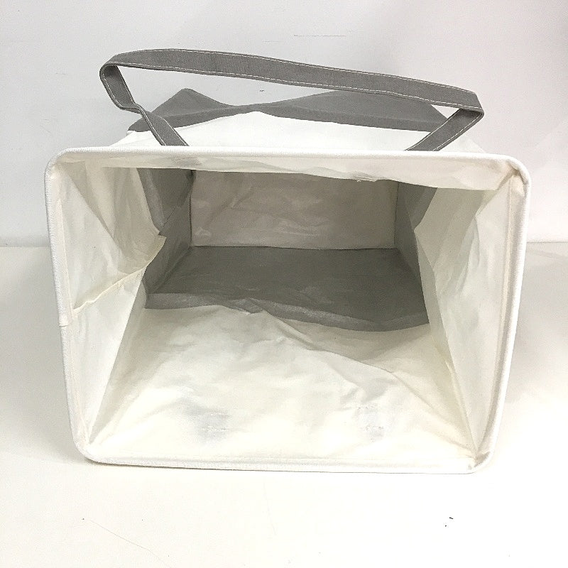 ALINK Laundry Storage Basket With Handle Set Of 2 Grey And Cream 30x40x50cm NEW