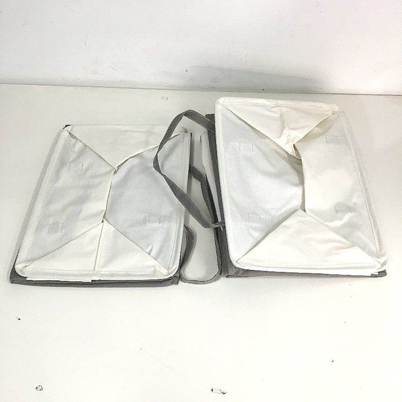ALINK Laundry Storage Basket With Handle Set Of 2 Grey And Cream 30x40x50cm NEW