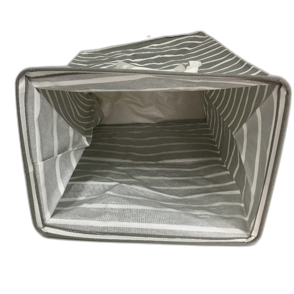 ALINK Grey Striped Laundry Storage Basket With Handle Set Of 2 30x40x50cm NEW