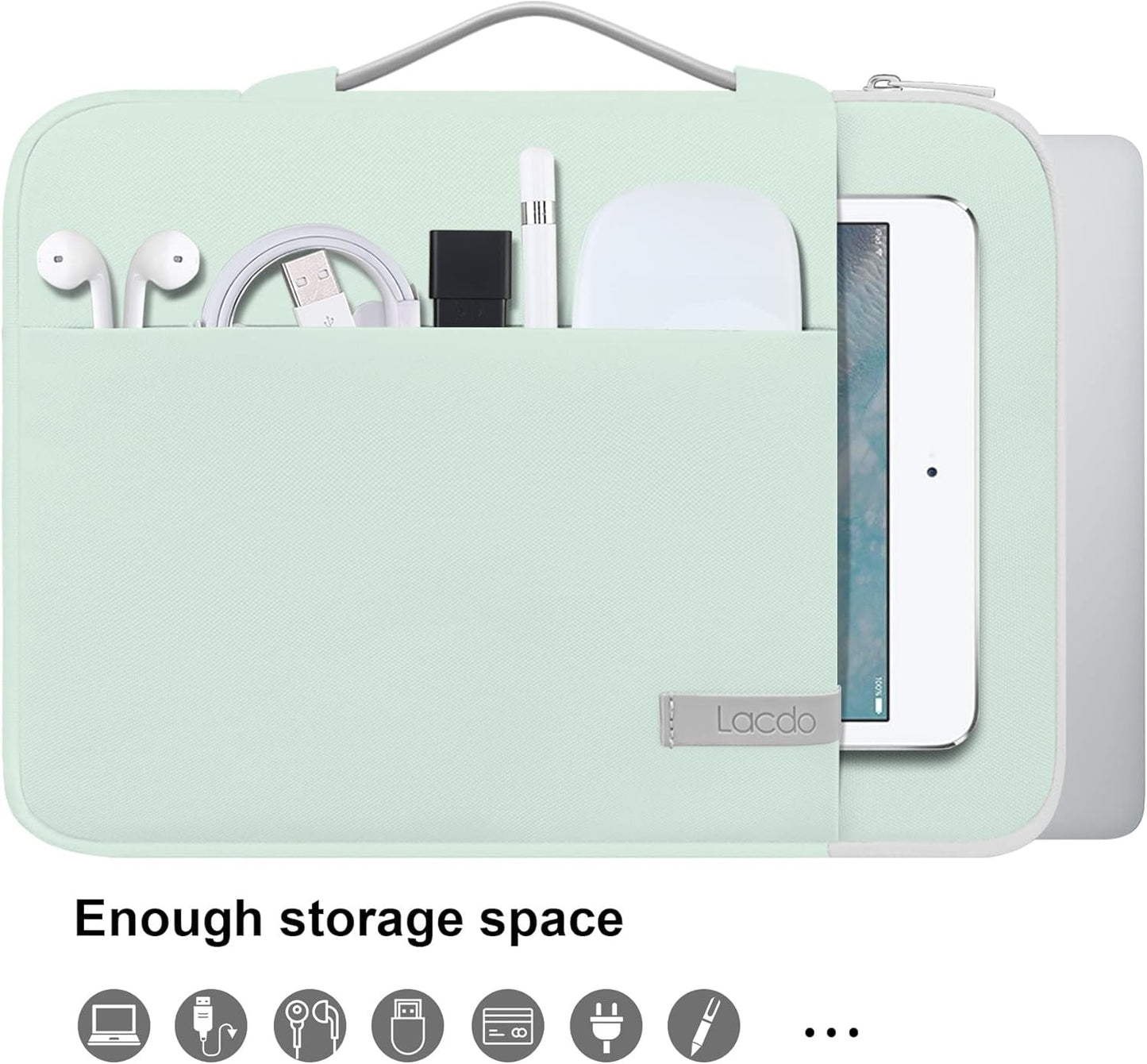 Lacdo 360° Protective Laptop Sleeve Case for 15 Inch MacBook Air Green AU