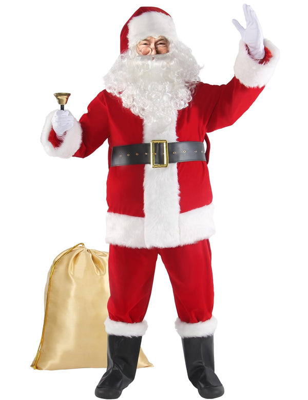 Boveco Deluxe Santa Claus Costume Men Large 11 Pc Velvet Outfit Online Australia