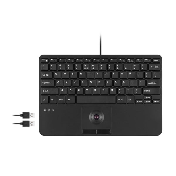 Perixx PERIBOARD-526 Wired Mini USB Keyboard with Trackball and Hubs AU