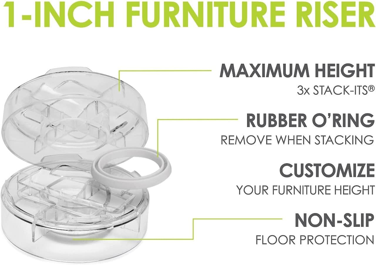 Slipstick Clear Adjustable Bed Risers Set of 8 for Height Lifts Online Australia