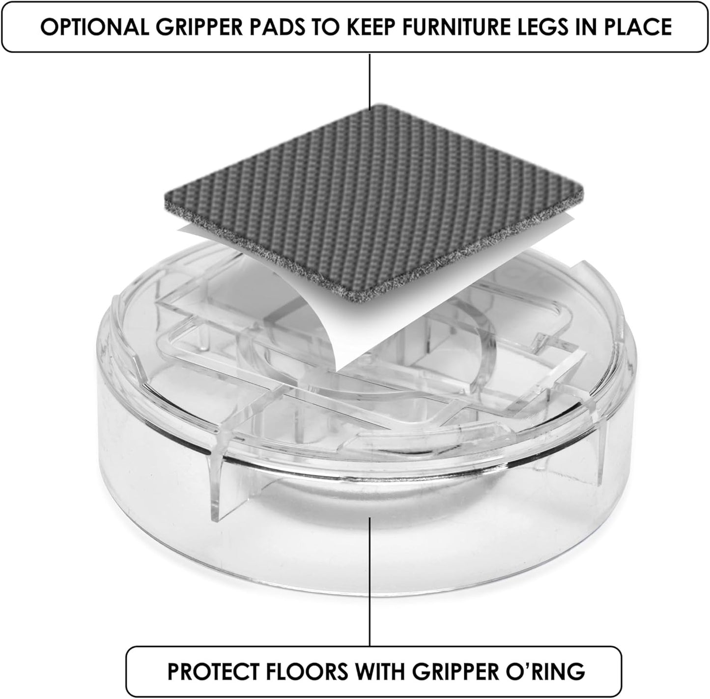 Slipstick Clear Adjustable Bed Risers Set of 8 for Height Lifts Online Australia