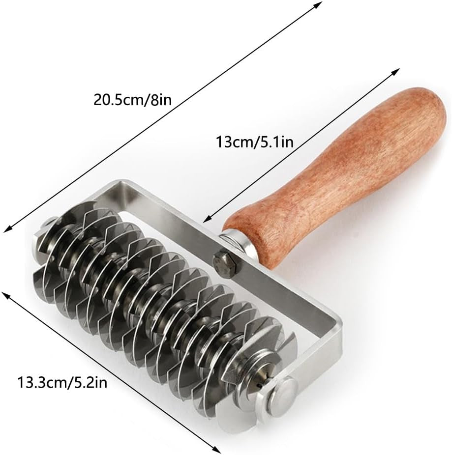 AMPSEVEN Stainless Steel Pastry Lattice Roller Cutter for Pie and Pizza...