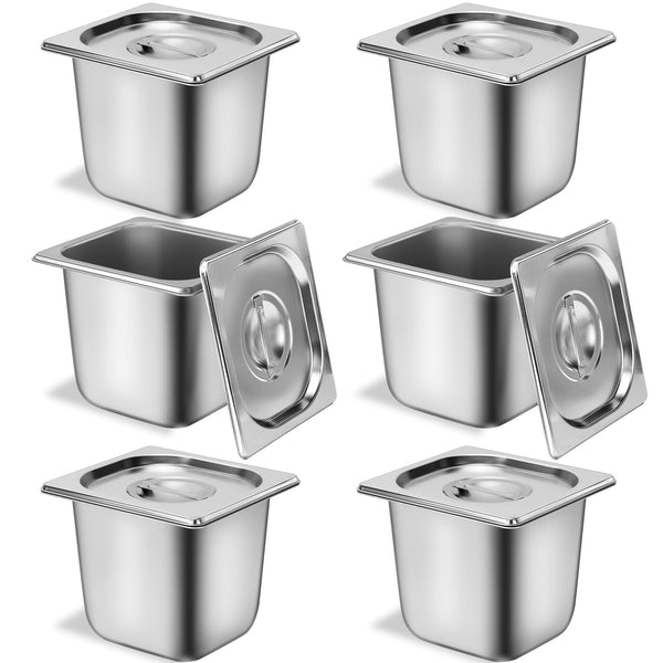 OGMBI 6 Pack Stainless Steel Hotel Pans with Lids for Catering Online Australia