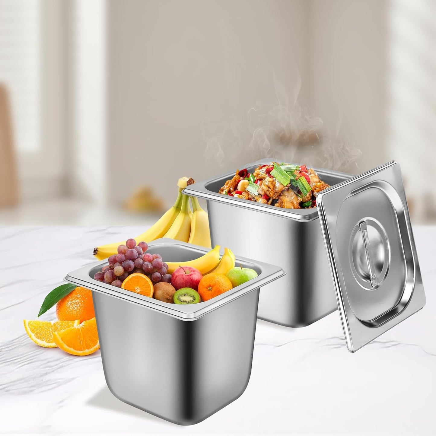 OGMBI 6 Pack Stainless Steel Hotel Pans with Lids for Catering Online Australia