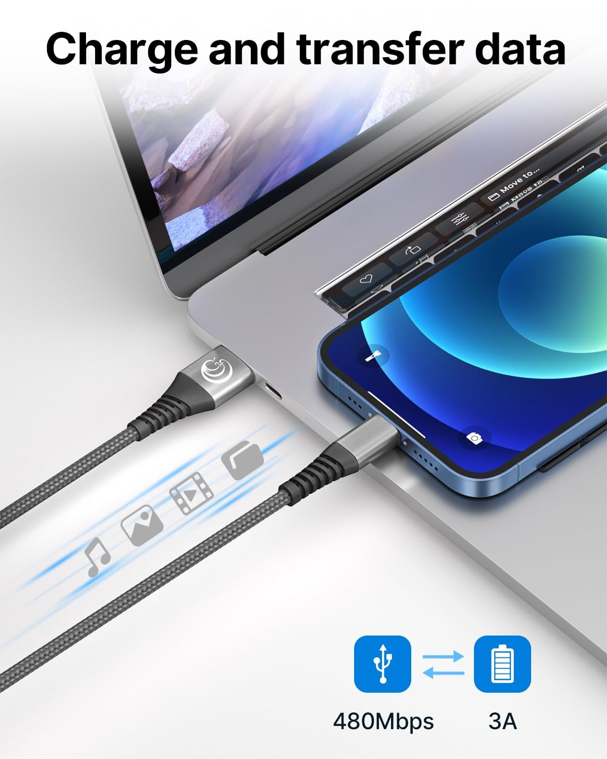 Aioneus 3M iPhone Charger Cable 2-Pack Apple MFi Certified Fast Charging