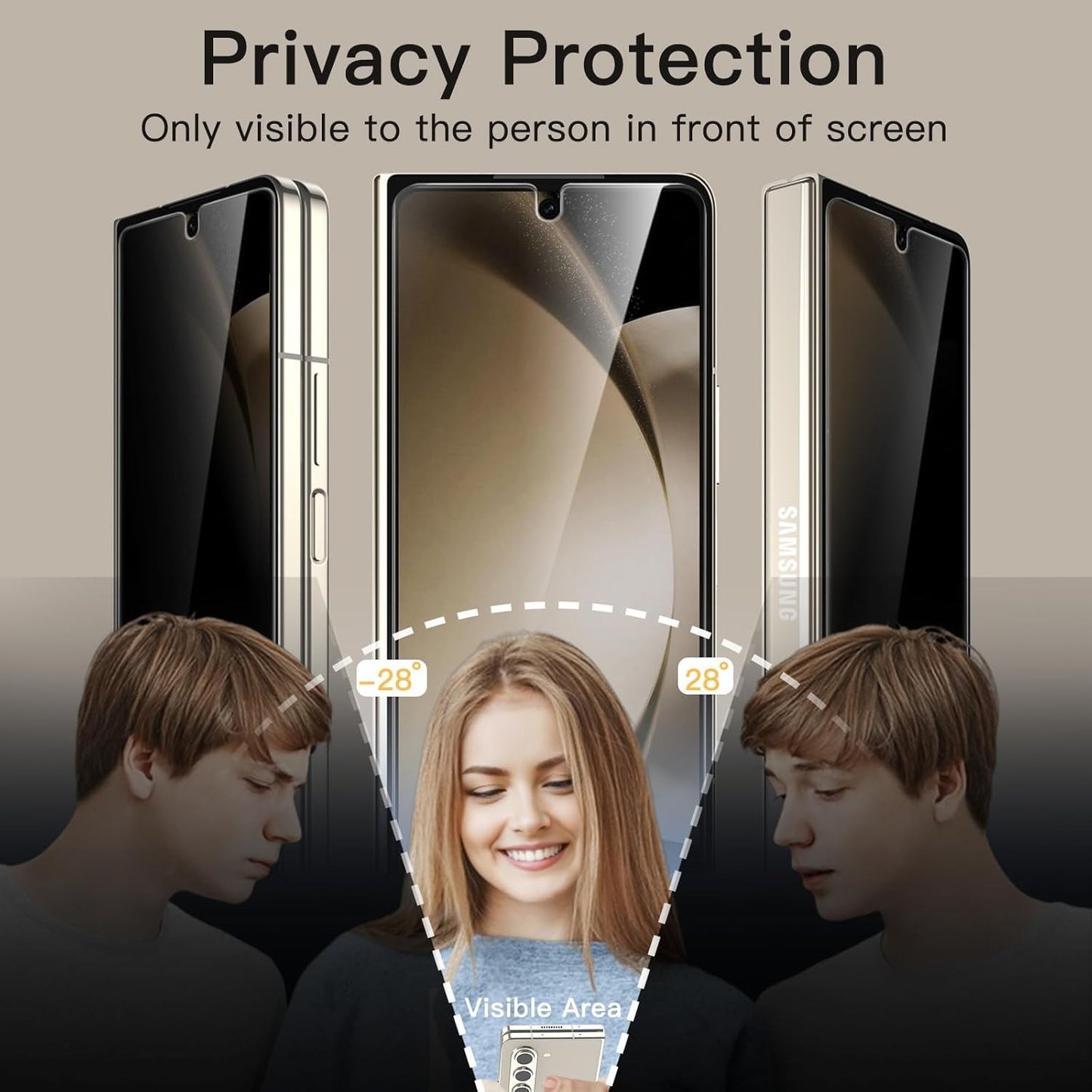 JETech Front Privacy Screen Protector for Samsung Galaxy Z Fold 5