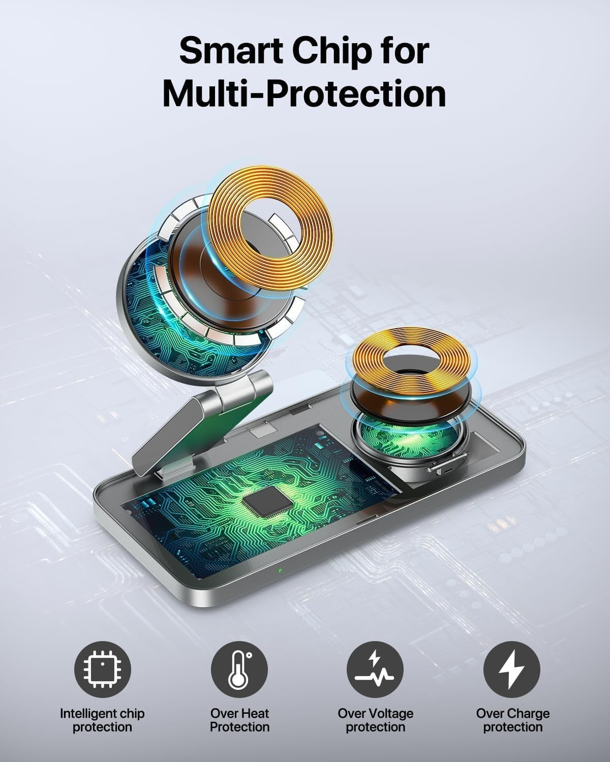 KEEPRO T8 3-in-1 Wireless Charger Station Fast Charging Stand for Apple...