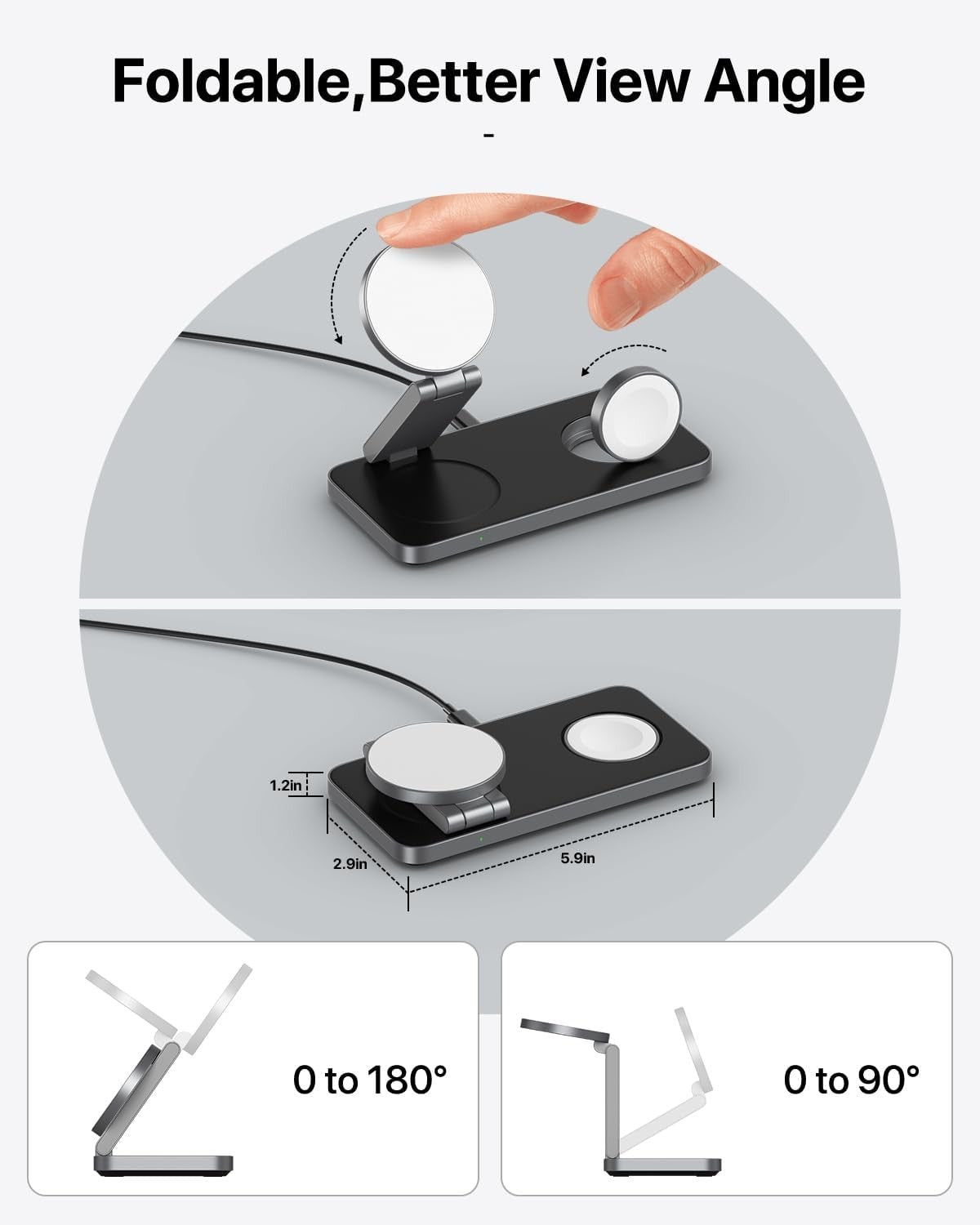 KEEPRO T8 3-in-1 Wireless Charger Station Fast Charging Stand for Apple...