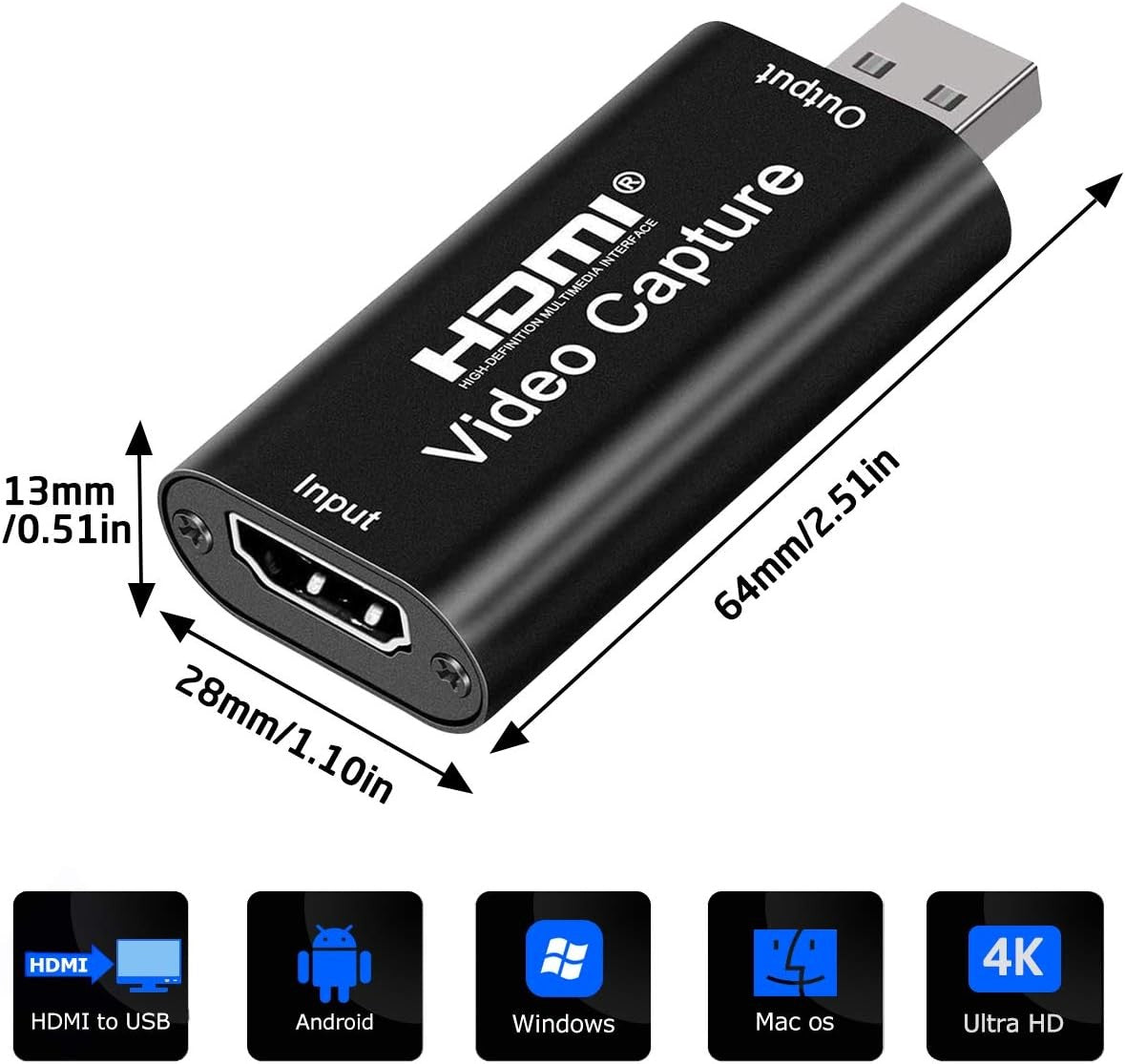Extenuating Threads 4K HDMI Video Capture Card for Streaming and Gaming