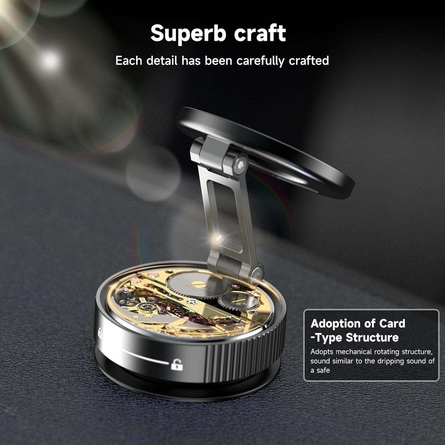 Generic Upgraded Magnetic Phone Holder for Car 360° Adjustable Black