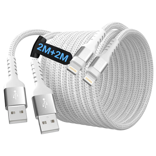Azhizco iPhone Charger Cable 2M 2Pack MFi Lightning USB A Fast Charge