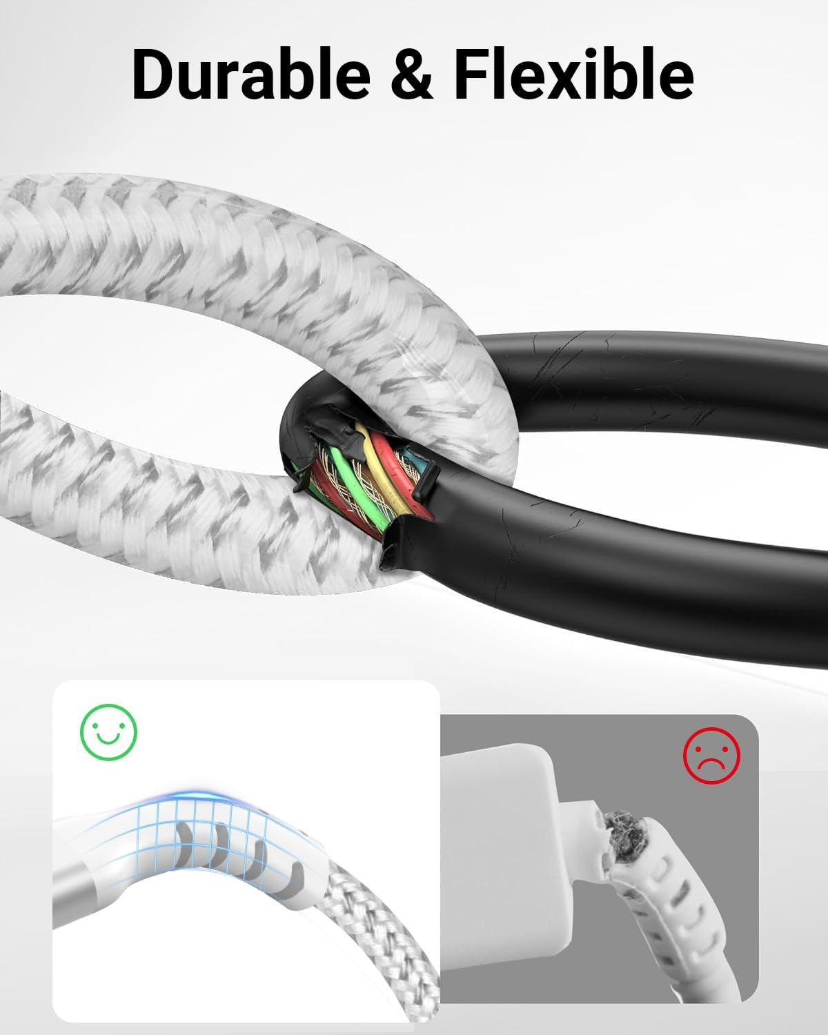 Azhizco iPhone Charger Cable 2M 2Pack MFi Lightning USB A Fast Charge