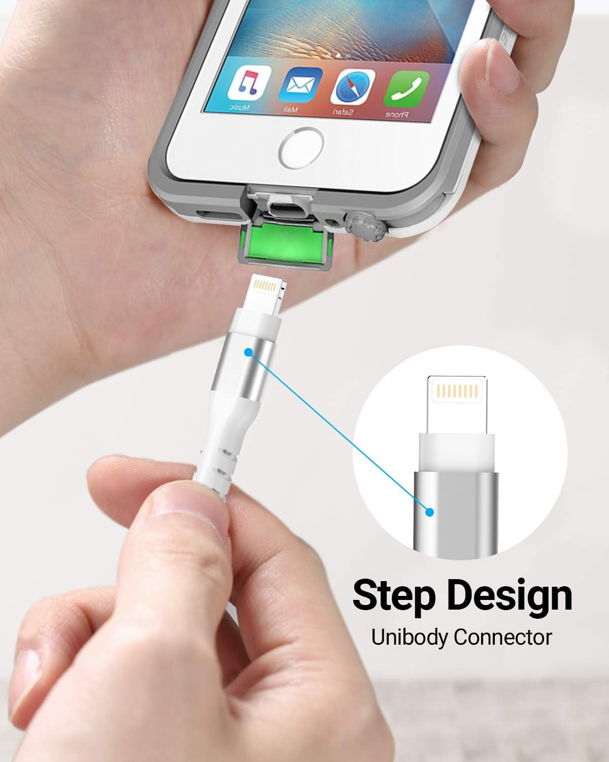 Azhizco iPhone Charger Cable 2M 2Pack MFi Lightning USB A Fast Charge