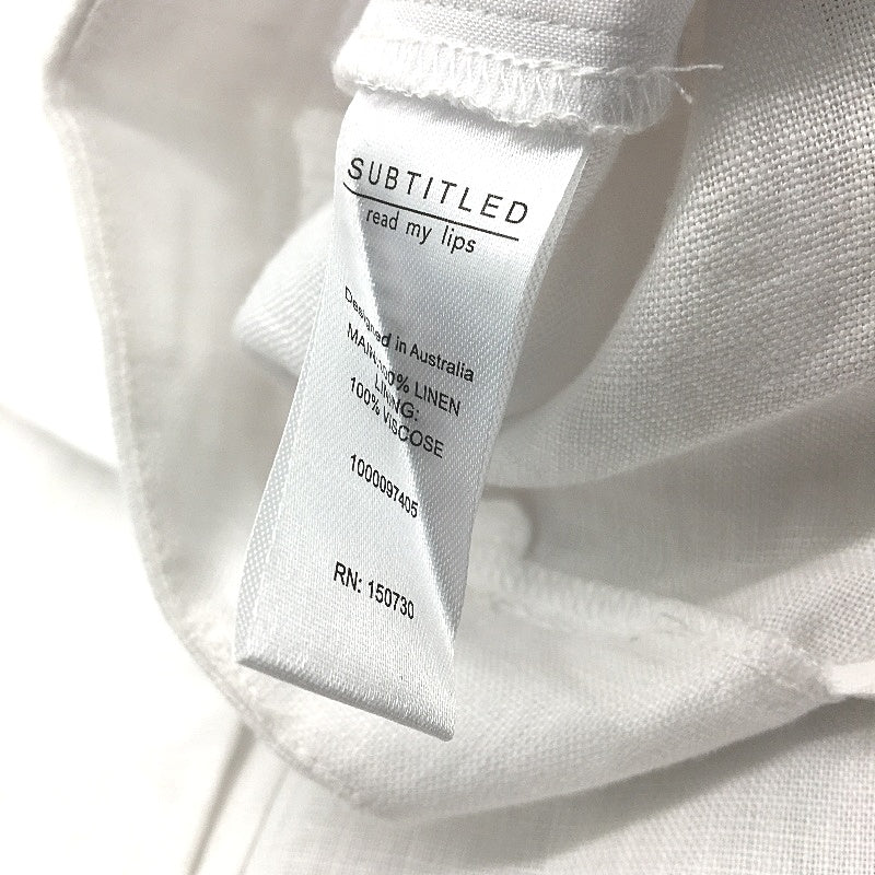 Subtitled White Jaylah Slouch Linen Trouser Lightweight Pants Ladies Size XS NEW