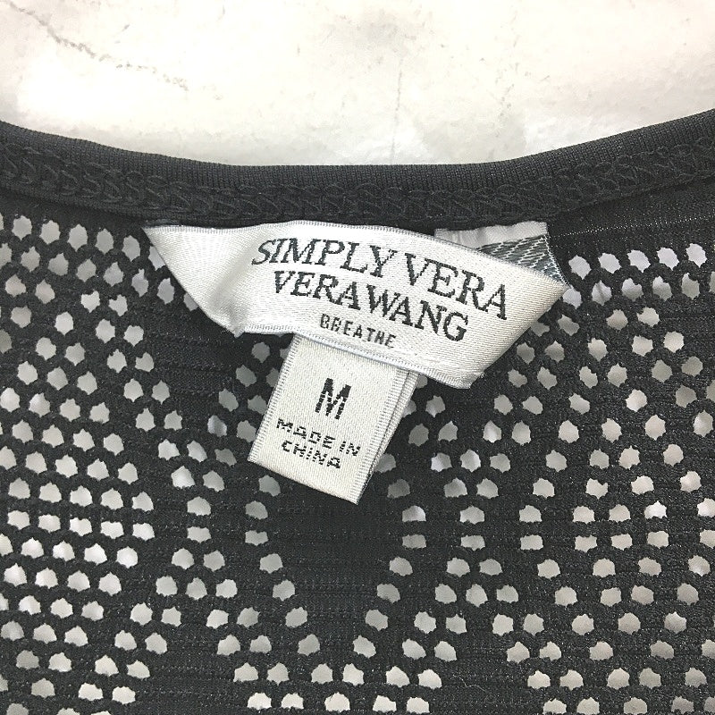 Simply Vera by Vera Wang Black Ornate Top Built In Shelf Singlet Ladies Size M