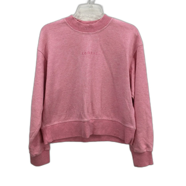 Kookai Musk Pink Cotton Blend Cropped Sweatshirt Jumper Ladies Size 0 AUS 6-8