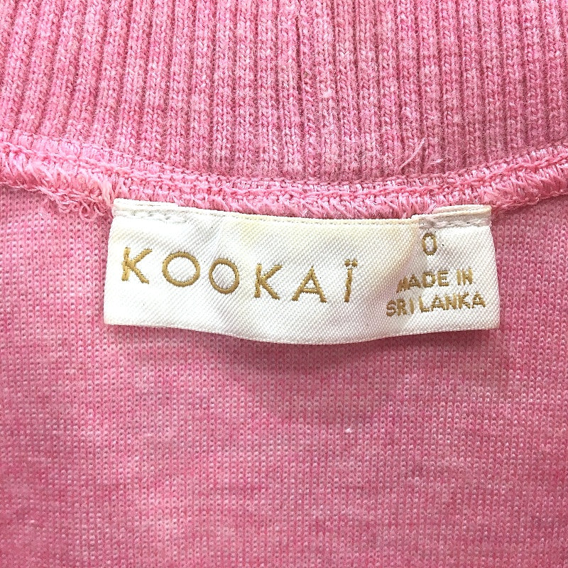 Kookai Musk Pink Cotton Blend Cropped Sweatshirt Jumper Ladies Size 0 AUS 6-8