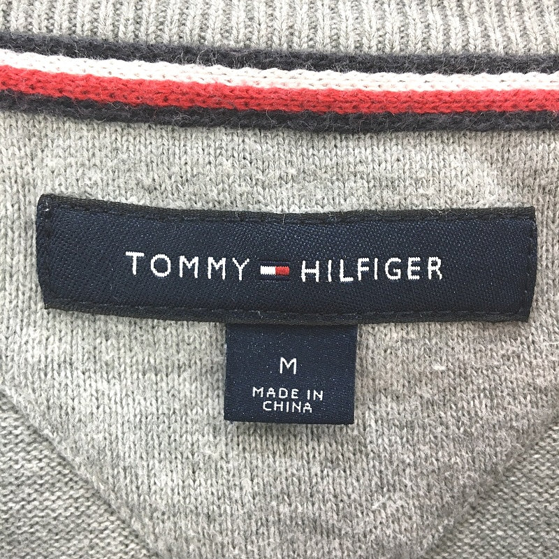 Tommy Hilfiger Grey Knit 100% Cotton Crew Neck Jumper Mens Size Medium