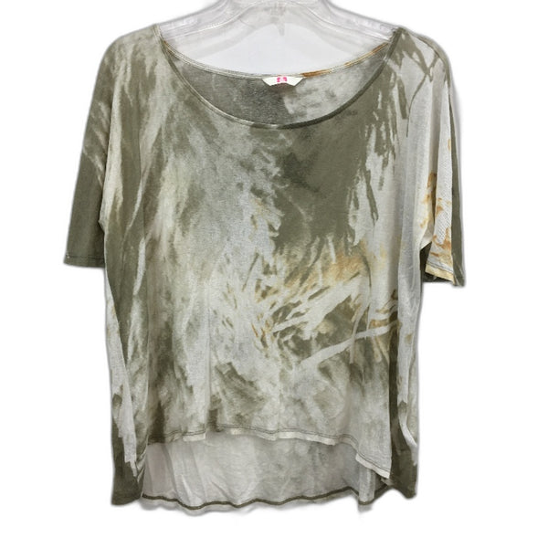 Sass & Bide 100% Cotton Olive Green Tie Dye Sheer Light T-Shirt Ladies Size L