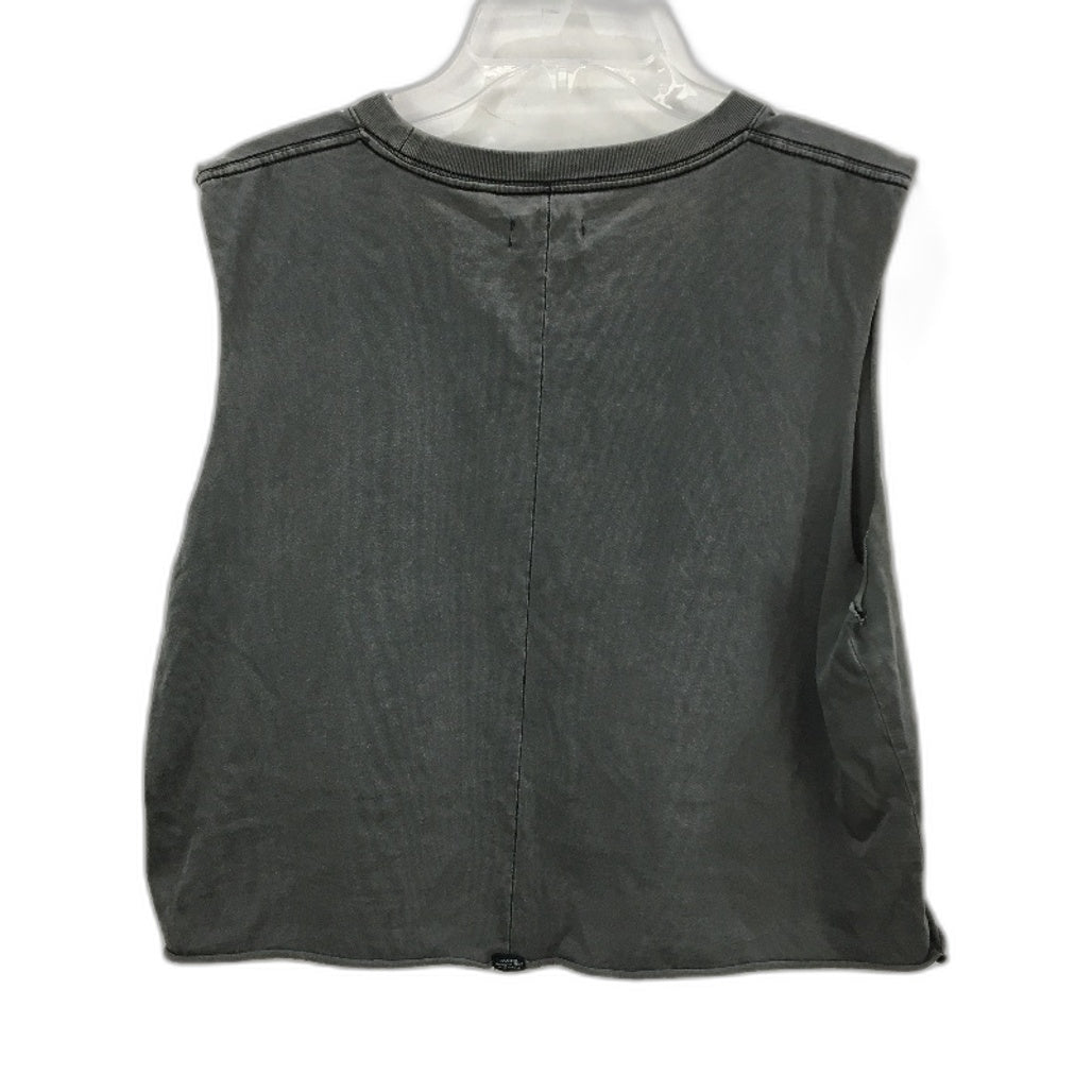 Thrills Byron Bay Design 100% Cotton Fade Grey Sleeveless T-Shirt Ladies Size 14