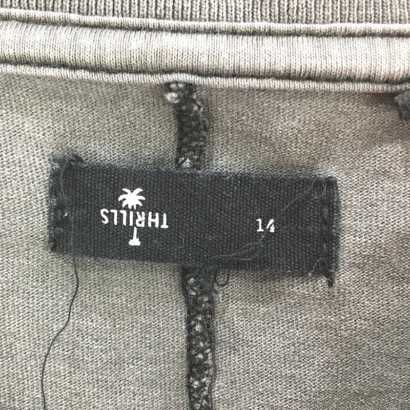 Thrills Byron Bay Design 100% Cotton Fade Grey Sleeveless T-Shirt Ladies Size 14