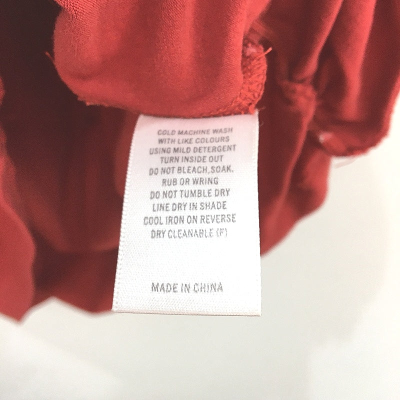 Witchery Red Ruched Sleeve & Side Cotton Blend T-Shirt Ladies Size Large