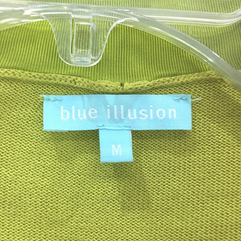 Blue Illusion Lime Green Cotton Blend Knit Style Open Cardigan Ladies Size M