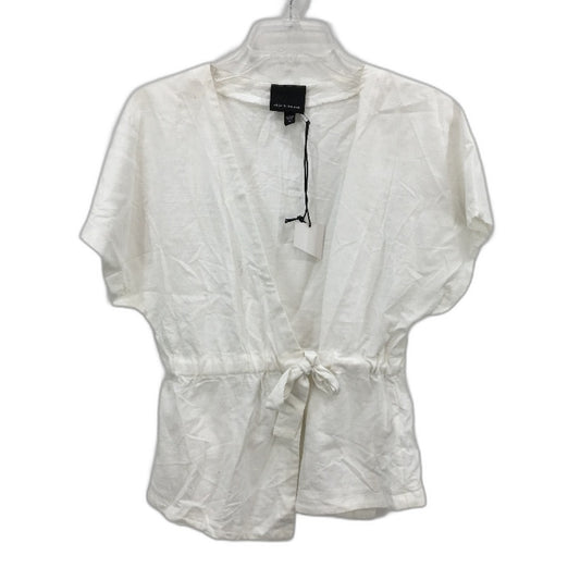 Alice In The Eve White Billie Linen Blend Kimono Tie Up Top Ladies Size S NEW