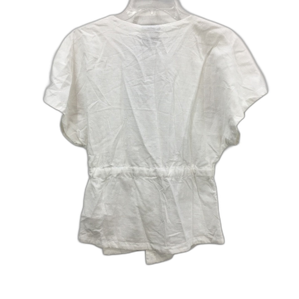 Alice In The Eve White Billie Linen Blend Kimono Tie Up Top Ladies Size S NEW