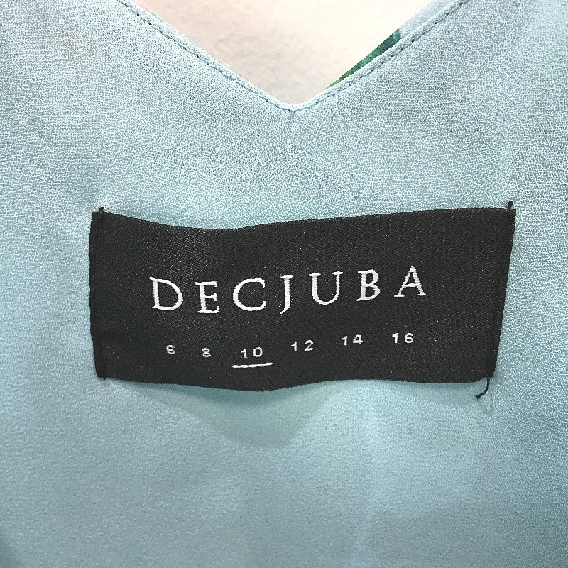 Decjuba Blue & Floral Singlet Style Fully Lined Flowy Summer Top Ladies Size 10