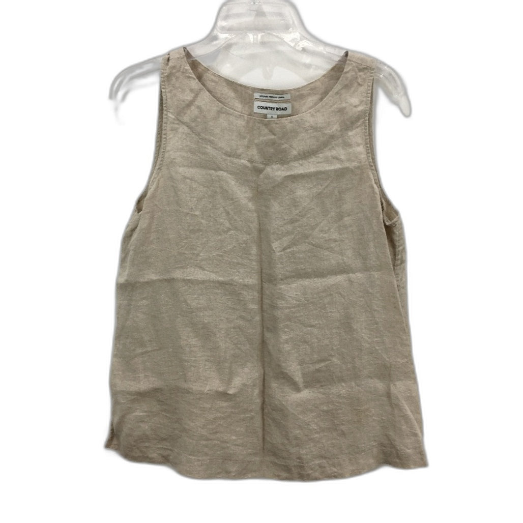 Country Road Natural Beige Organic French Linen Singlet Top Ladies Size 8