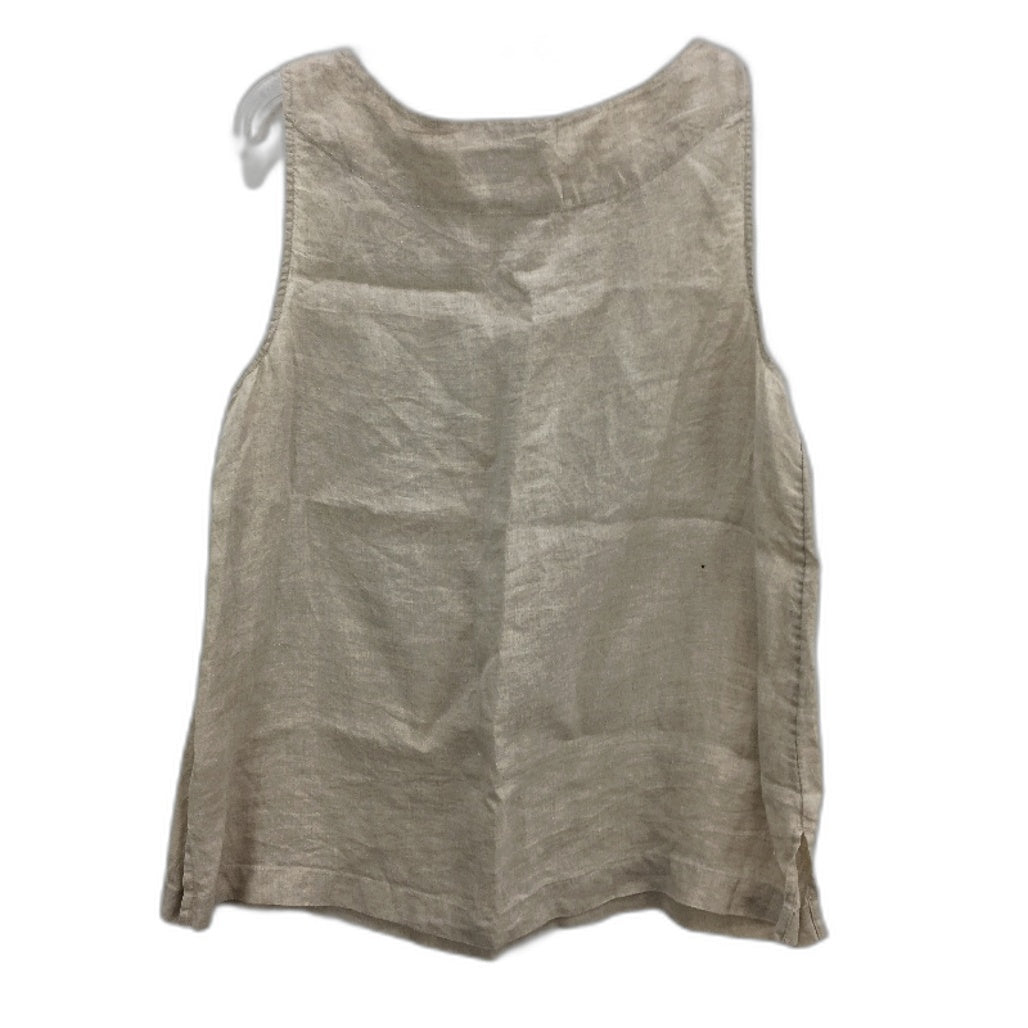 Country Road Natural Beige Organic French Linen Singlet Top Ladies Size 8