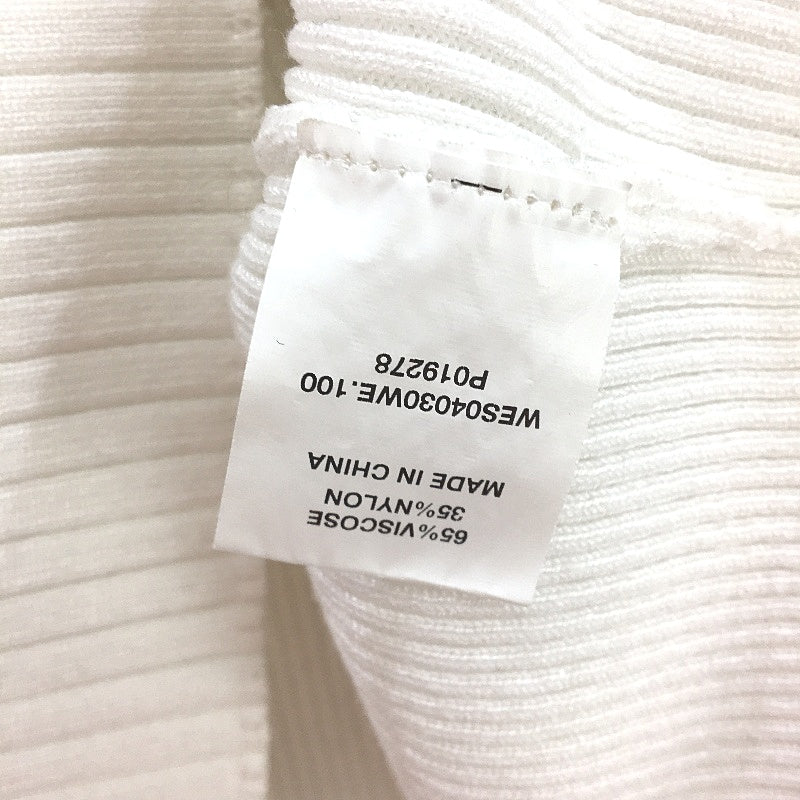 Dissh White Ribbed Knit Short Sleeve Stretch Cropped Top Ladies Size Medium