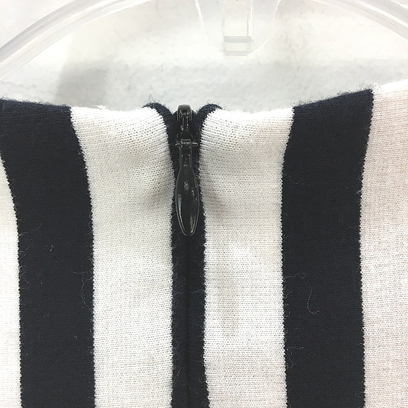 Veronika Maine Black & White Striped Straight Neck T-Shirt Top Ladies Size Small