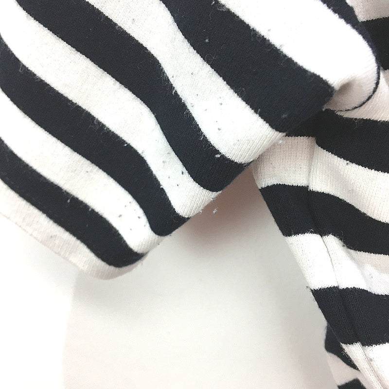 Veronika Maine Black & White Striped Straight Neck T-Shirt Top Ladies Size Small