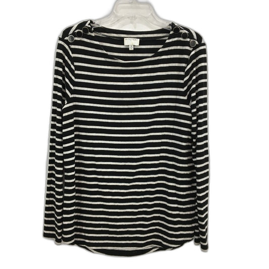Witchery Black & White Striped Long Sleeve Knit Style Top Ladies Size Medium