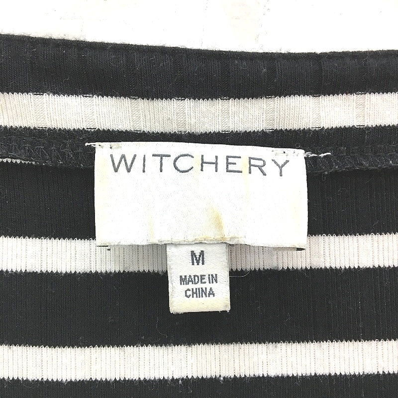 Witchery Black & White Striped Long Sleeve Knit Style Top Ladies Size Medium