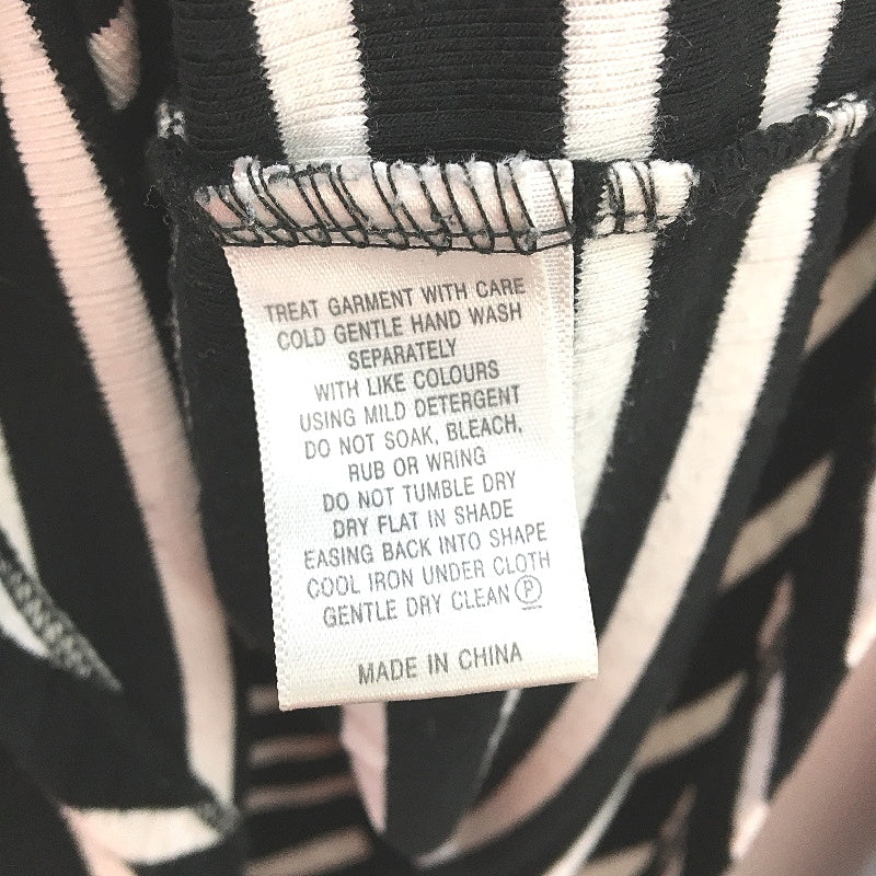 Witchery Black & White Striped Long Sleeve Knit Style Top Ladies Size Medium