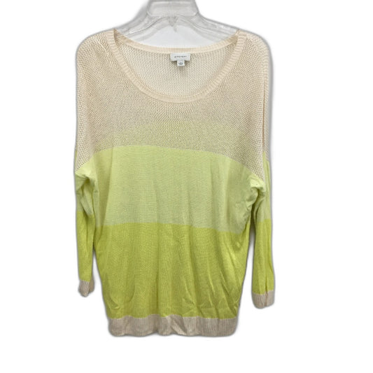 Witchery Yellow & Cream Linen Viscose Knit Style Lightweight Top Ladies Size L
