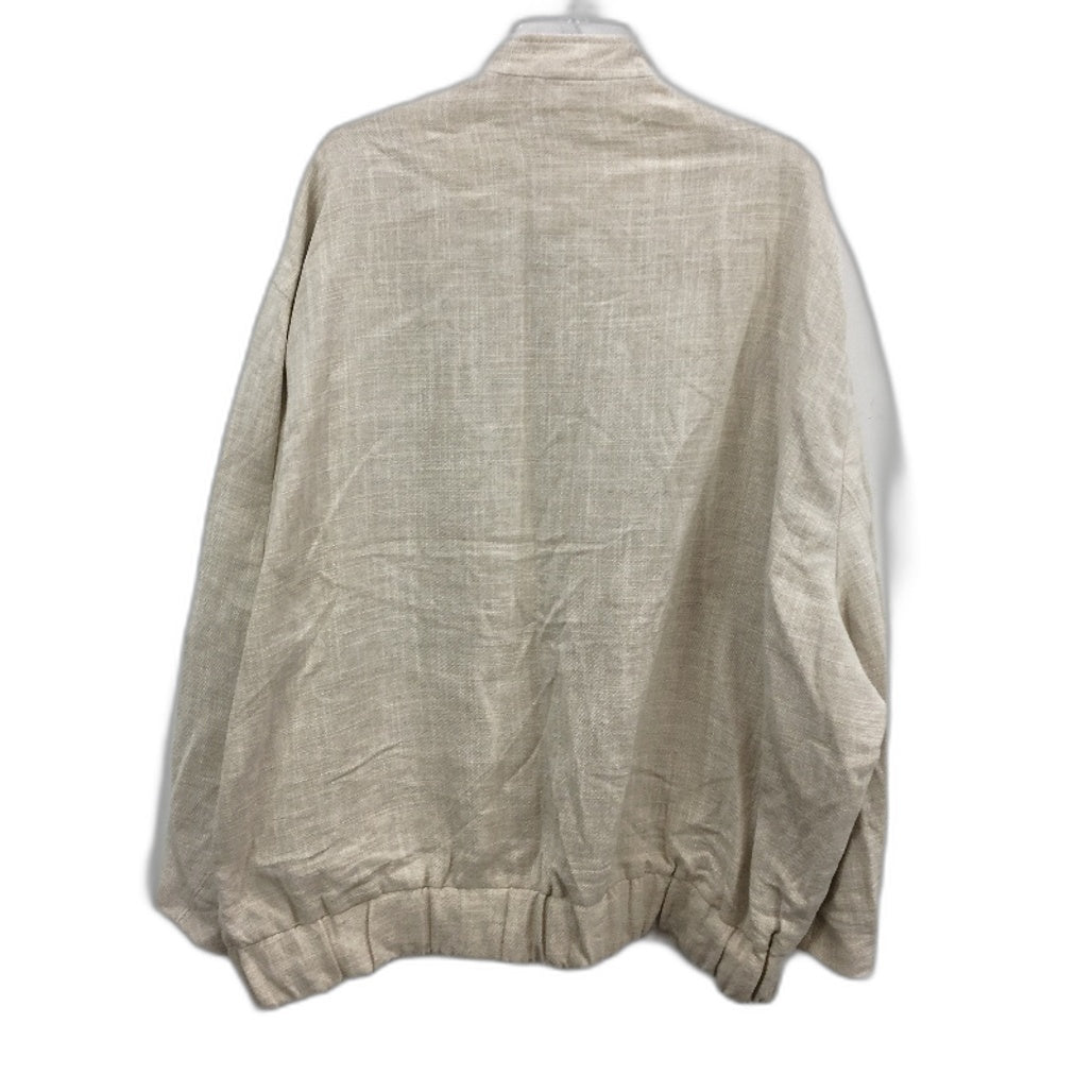 Zara Cream Linen Blend Natural Fibre Look Fully Lined Jacket Ladies Size L